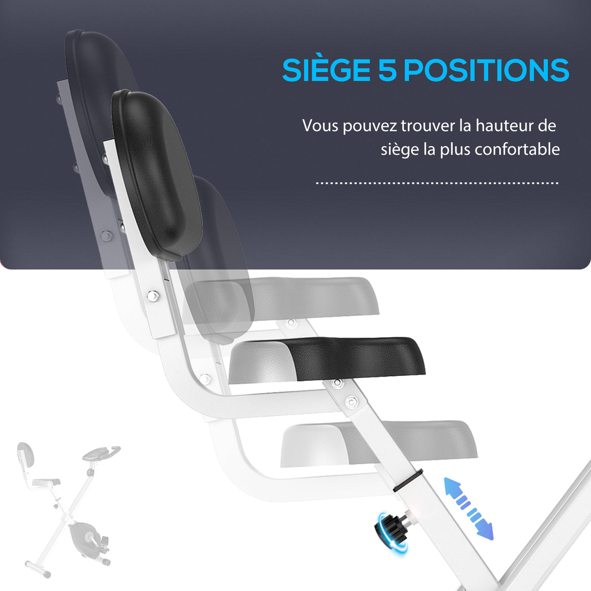 Vélo d'Appartement Pliable Magnétique Cardio-training - Sport Maison avec 8 Niveaux de Résistance et Roulettes - Silencieux Home Trainer avec Capteur de Pouls pour Fitness Homme et Femme, Noir-5