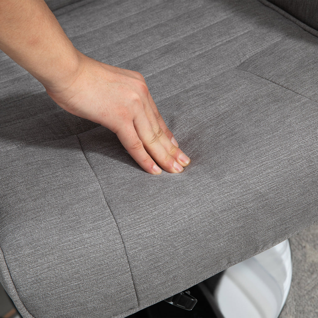 Fauteuil relax inclinable 135° pivotant 360° avec repose-pieds revêtement tissu gris-8