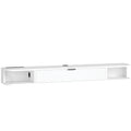 Meuble TV Suspendu, Meuble Télé pour Téléviseur jusqu'à 60 Pouces, Tiroir Rabattable, 2 Étagères, 140x24x16cm, Blanc-0