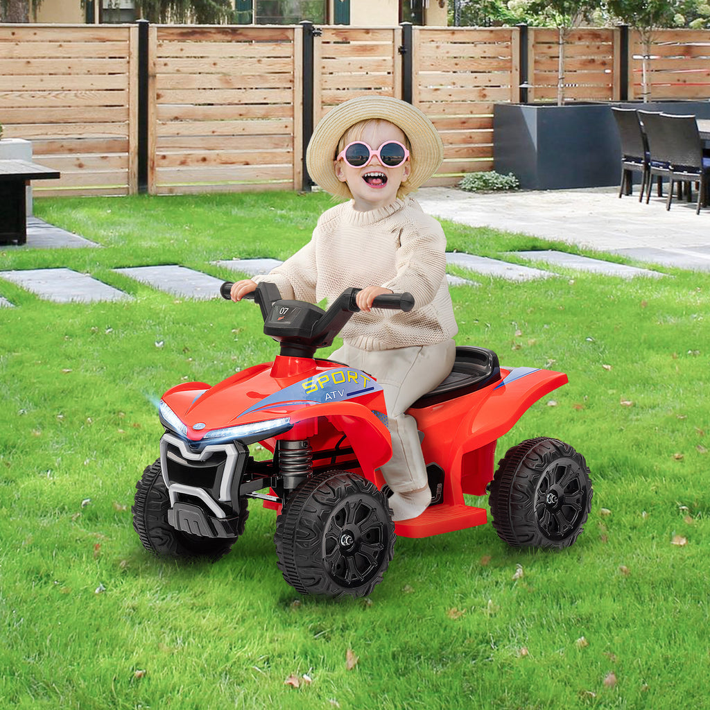 Quad électrique enfant 6V voiture électrique enfants vitesse de 2,5 km/h pour enfants 18-36 mois 71 x 40,5 x 45 cm rouge-9