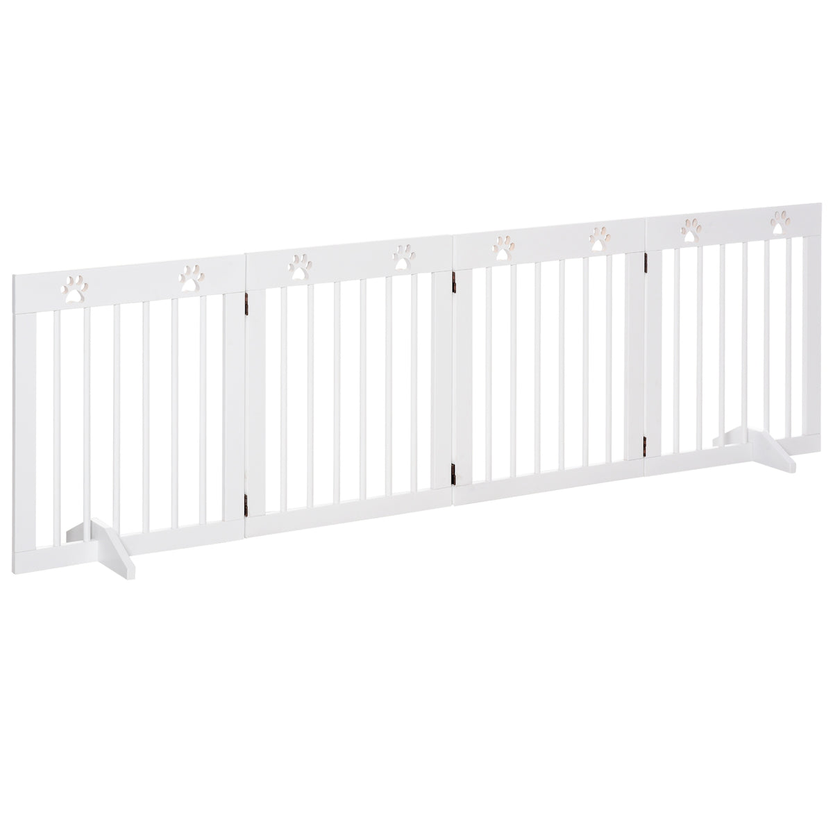 Barrière de sécurité barrière modulable pliable pour animaux de compagnie 4 panneaux en bois de pin massif 204 x 30 x 61 cm blanc-0
