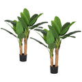 Lot de 2 plantes artificielles intérieurs 120 cm bananiers en pot décoration pour maison, bureau, salon, chambre-0
