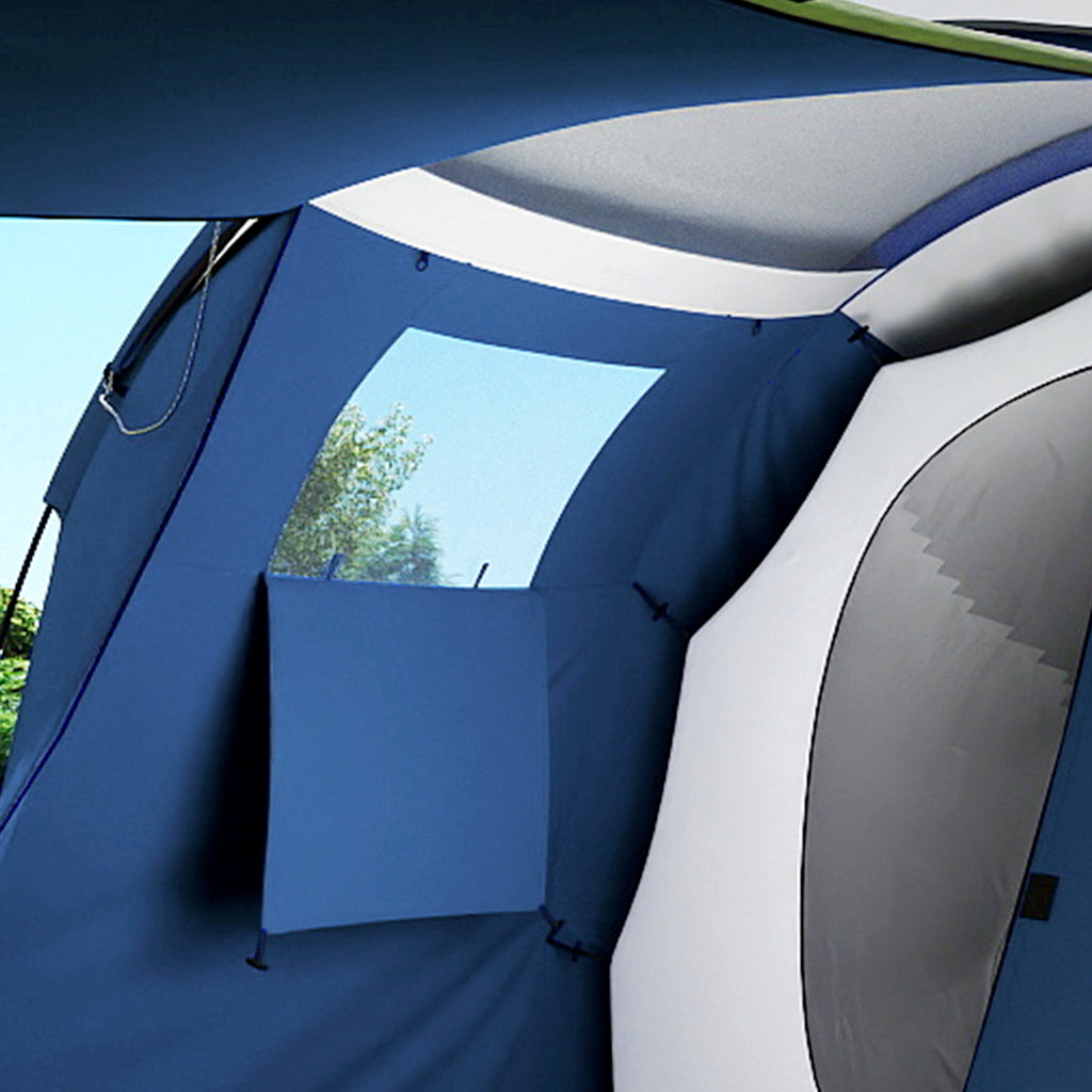 Tente de Camping Tunnel pour 4 Personnes Imperméable 3000mm Double Couche Hauteur 190cm Bleu Foncé-9