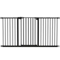 Barrière de sécurité animaux porte fermeture automatique système de double verrouillage sans perçage 3 extensions noir-0