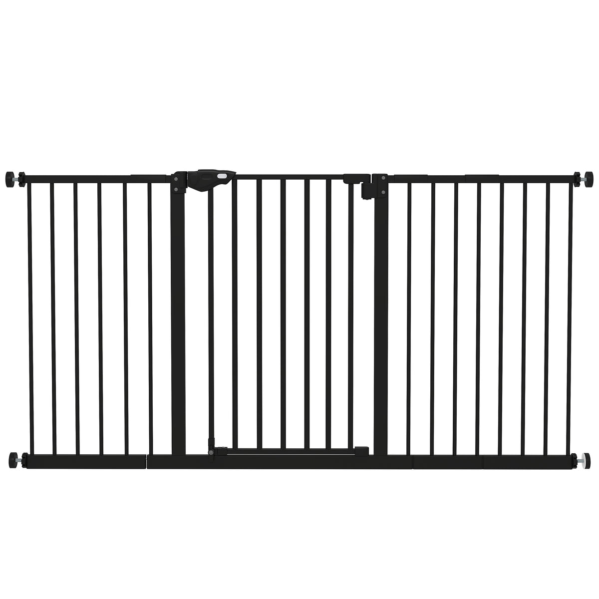 Barrière de sécurité animaux porte fermeture automatique système de double verrouillage sans perçage 3 extensions noir-0