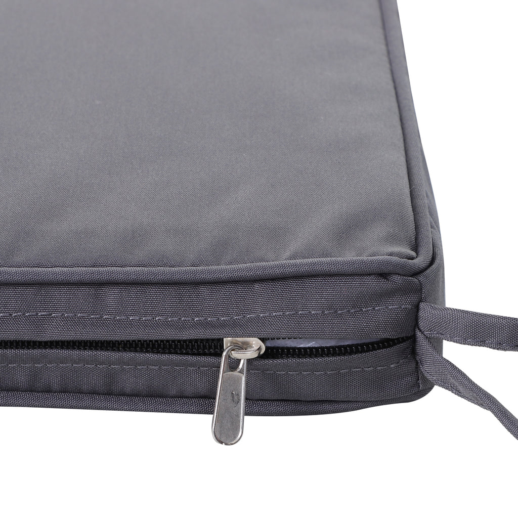 Lot de 2 Coussins de chaise de jardin Coussin chaise extérieur Coussins d'assise déhoussables Rembourrage 5 cm Tissu Polyester dim. 45L x 45l cm Gris foncé-6