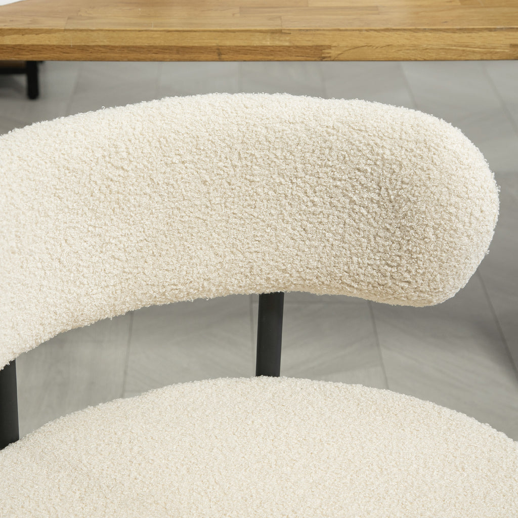 Lot de 2 chaises de salle à manger avec dossier en tissu pieds en acier 51 x 51 x 76 cm beige noir-7
