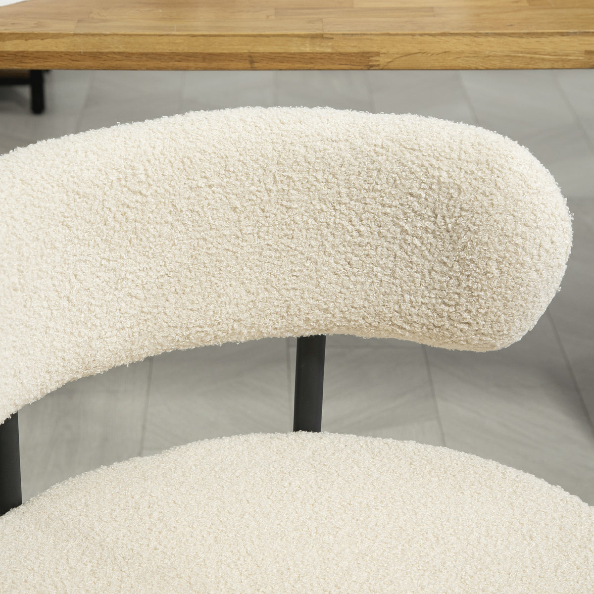 Lot de 2 chaises de salle à manger avec dossier en tissu pieds en acier 51 x 51 x 76 cm beige noir-7