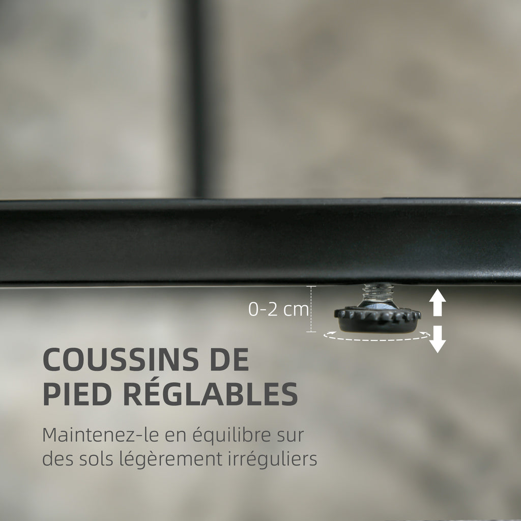 Lot de 2 tables basses tables d'appoint gigognes en acier et plateau MDF aspect marbre - table ronde et ovale - noir-5