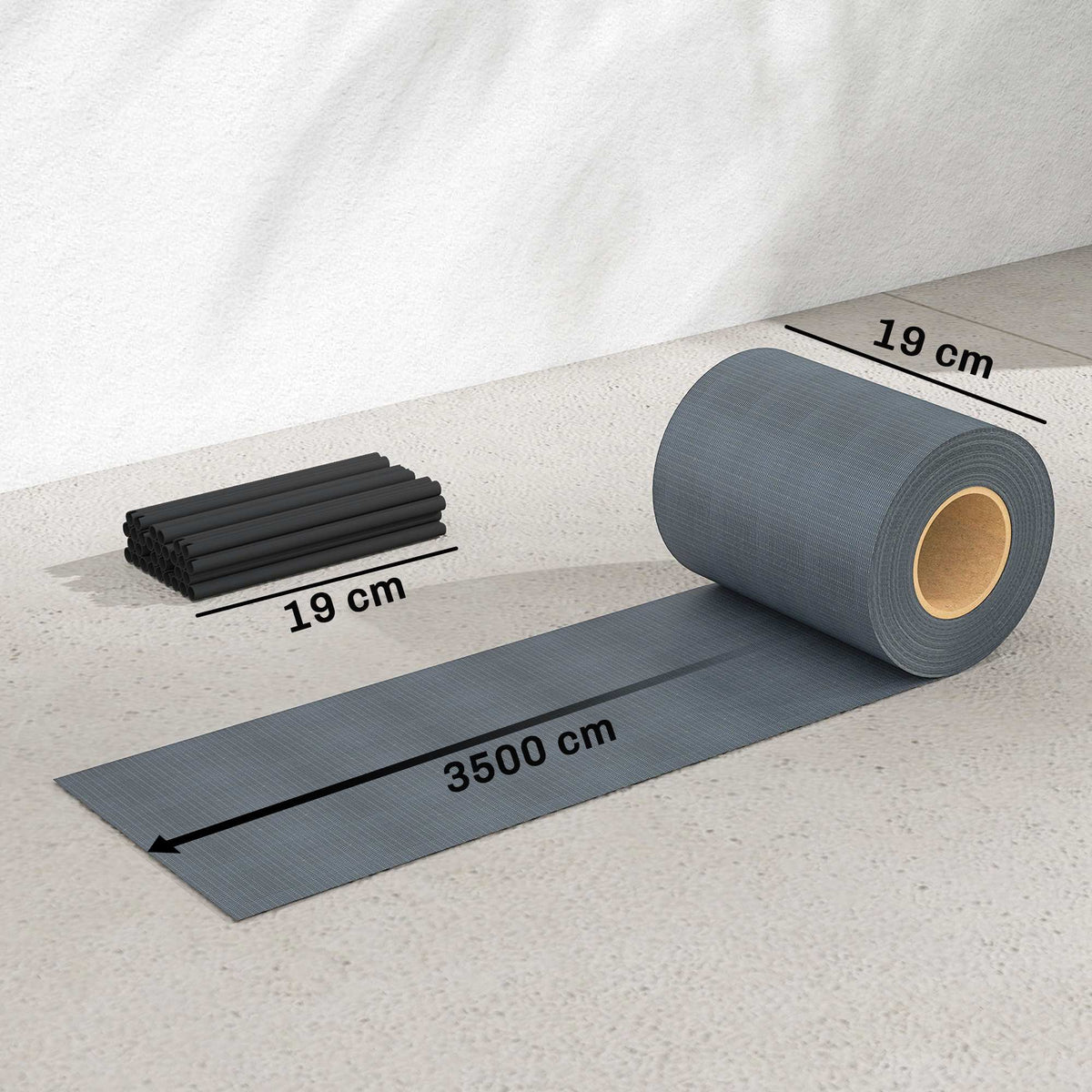 Brise-vue PVC Rouleau Occultant 140m Bande de Protection Visuelle 450g/m² 120 Clips de Fixation Imperméable Gris-2