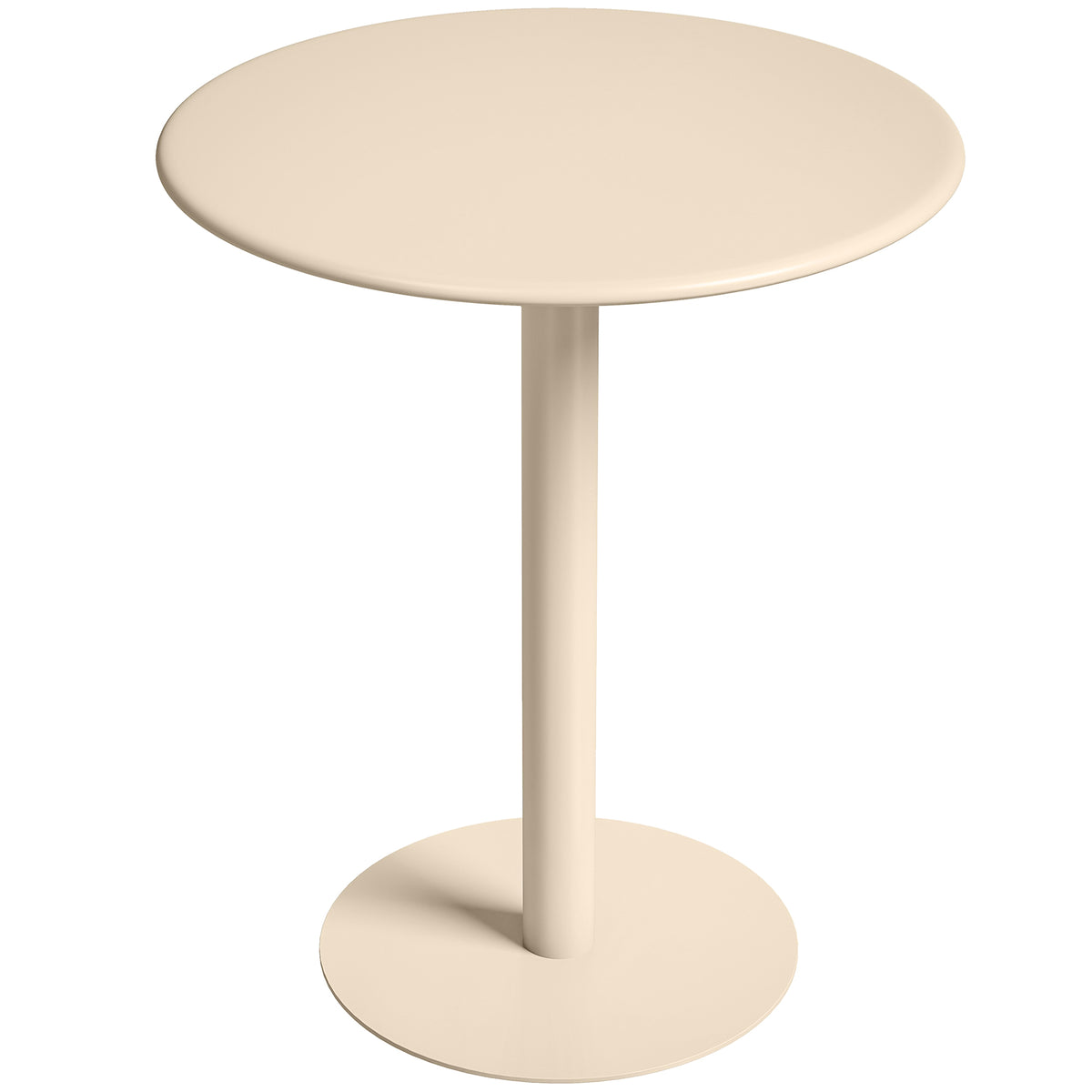 Table à Manger Ronde pour 2 Personnes Ø60 cm, Moderne avec Base Ronde, Cadre en Acier, pour Intérieur Extérieur, Beige-0