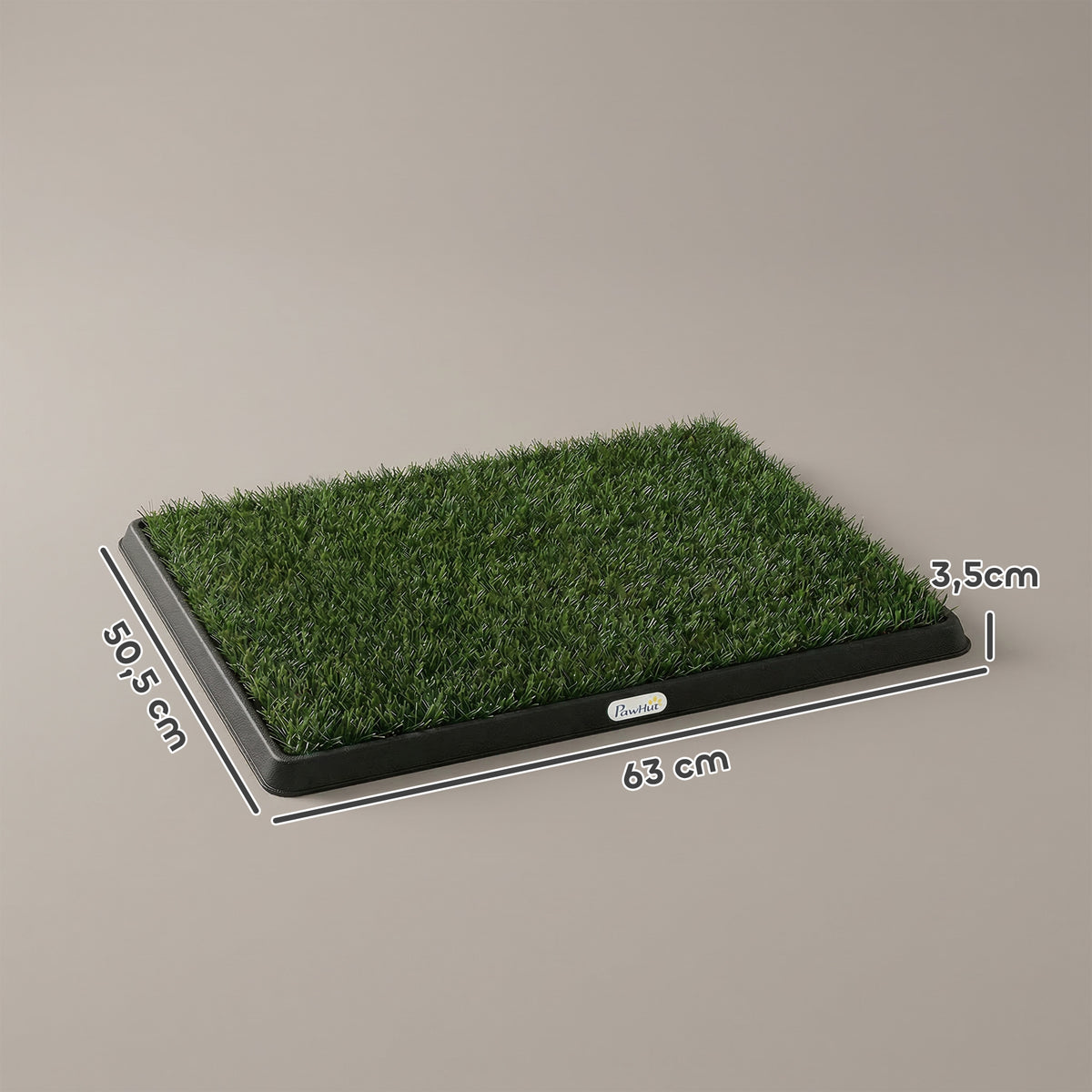 Toilette pour Chien avec 2 Tapis en Gazon Artificiel et Grille de Drainagec, Système Lavable, 63x50,5x3,5cm, Noir-2