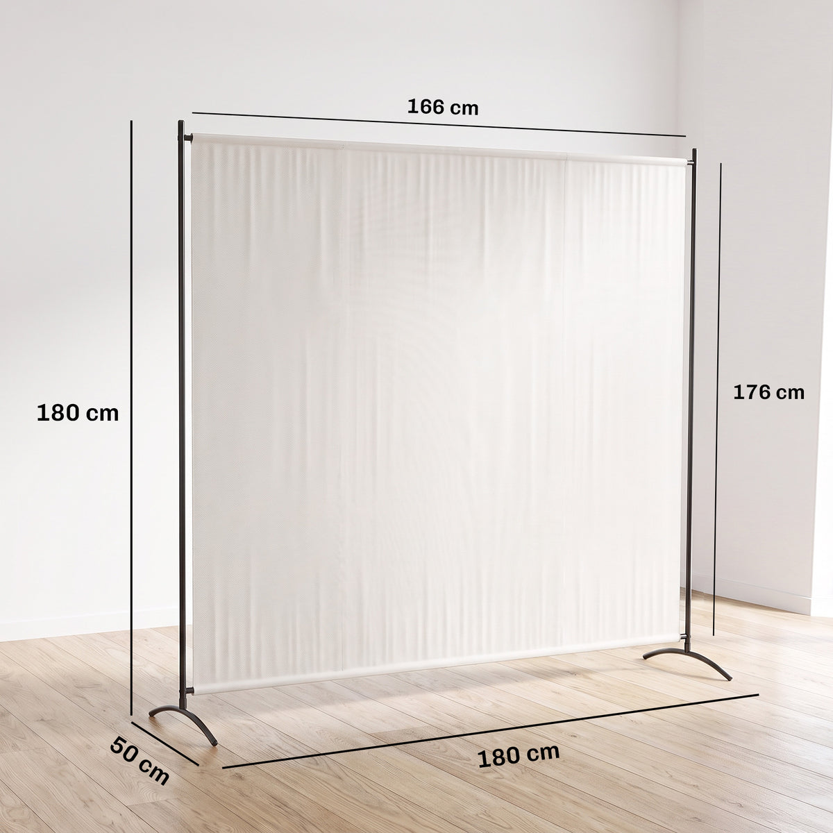 Paravent Extérieur à Panneau Unique, Séparateur de Pièce de 180H cm avec Protection UV30+, Beige-2