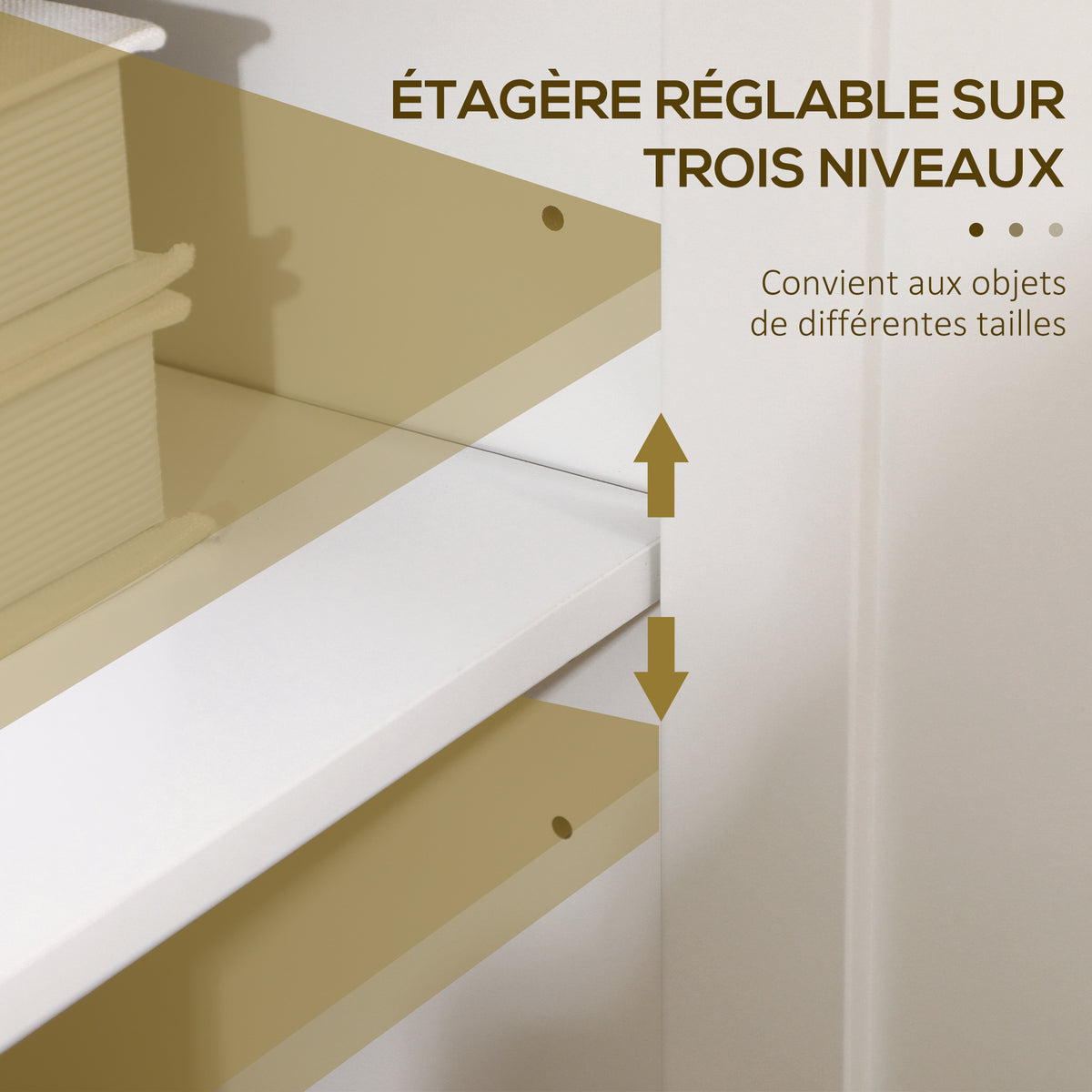 Buffet meuble de rangement avec 3 portes 2 étagères réglables plateau aspect bois clair 120 x 40 x 70 cm blanc-4