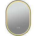 Miroir Salle de Bain Bluetooth avec Éclairage LED 100x70cm Dimmable 3 Couleurs, Interrupteur Tactile, Anti-Buée, Noir-0