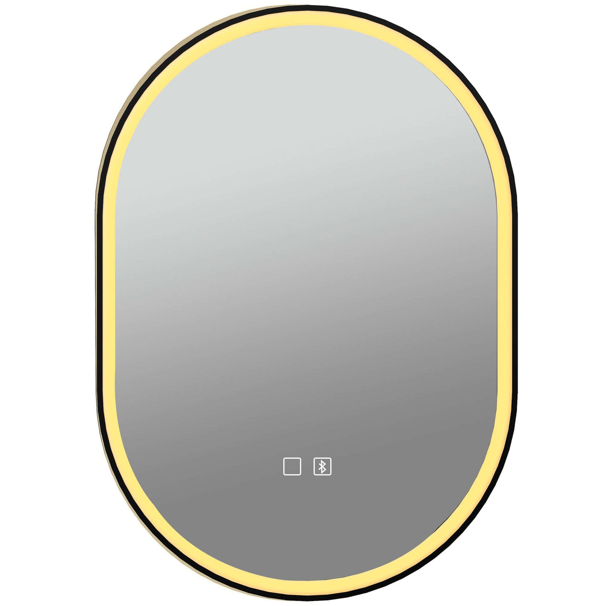 Miroir Salle de Bain Bluetooth avec Éclairage LED 100x70cm Dimmable 3 Couleurs, Interrupteur Tactile, Anti-Buée, Noir-0