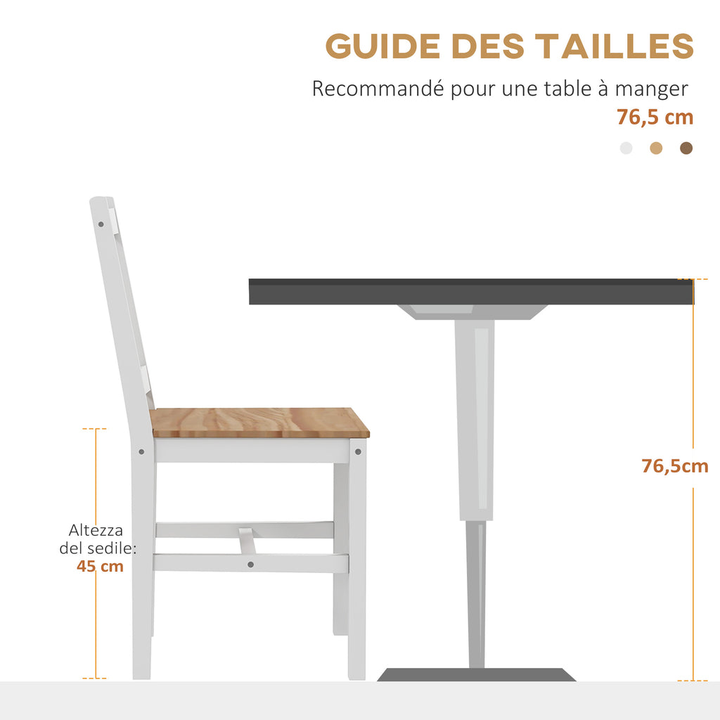 Lot de 4 chaises design style maison de campagne, cadre blanc – Parfaites pour salle à manger, cuisine ou salon-6