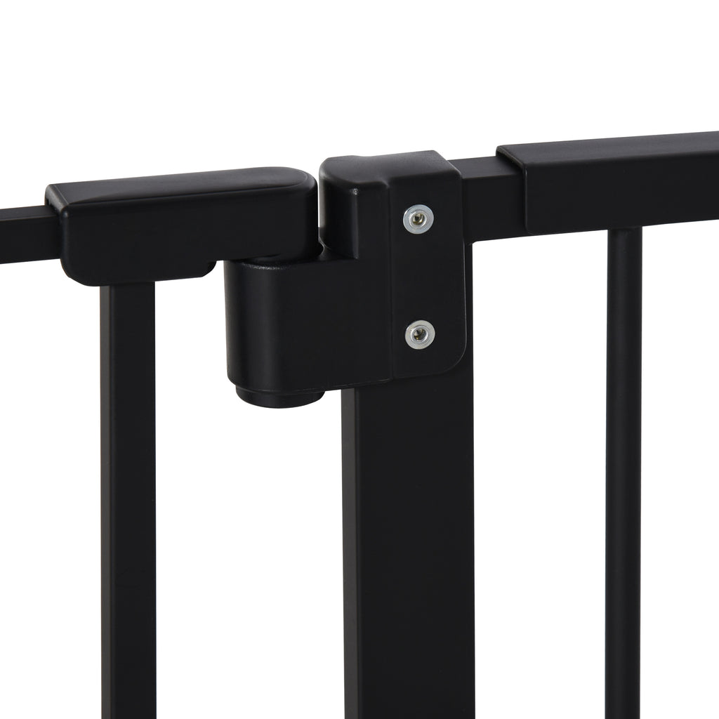 Lot de 2 barrières de sécurité animaux porte fermeture automatique système de double verrouillage sans perçage noir-7