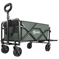 Chariot de transport pliable chariot à roulettes avec poignée télescopique avec ouverture arrière 76 x 48 x 92 cm vert-0