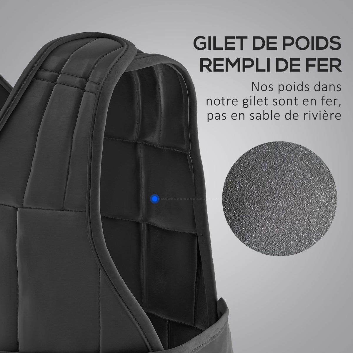 Gilet lesté réglable - .fr x FFHandball - veste lestée 20 Kg max. poids amovibles entrainement musculation exercice-4