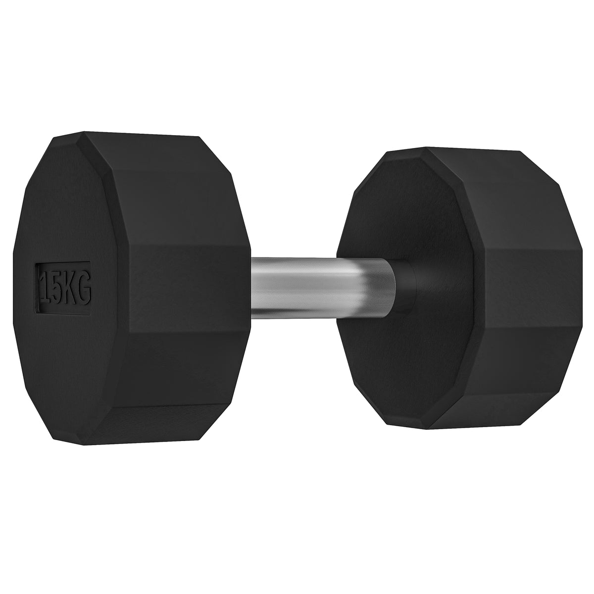 Haltère poignée antidérapante, fitness, sport à domicile, 15kg, noir-0