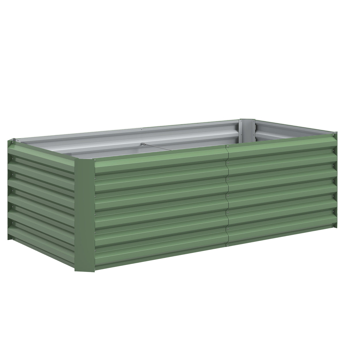 Jardinière surélevée en acier galvanisé, lit de jardin avec fond ouvert, 180 x 90 x 57,5 cm, vert clair-0