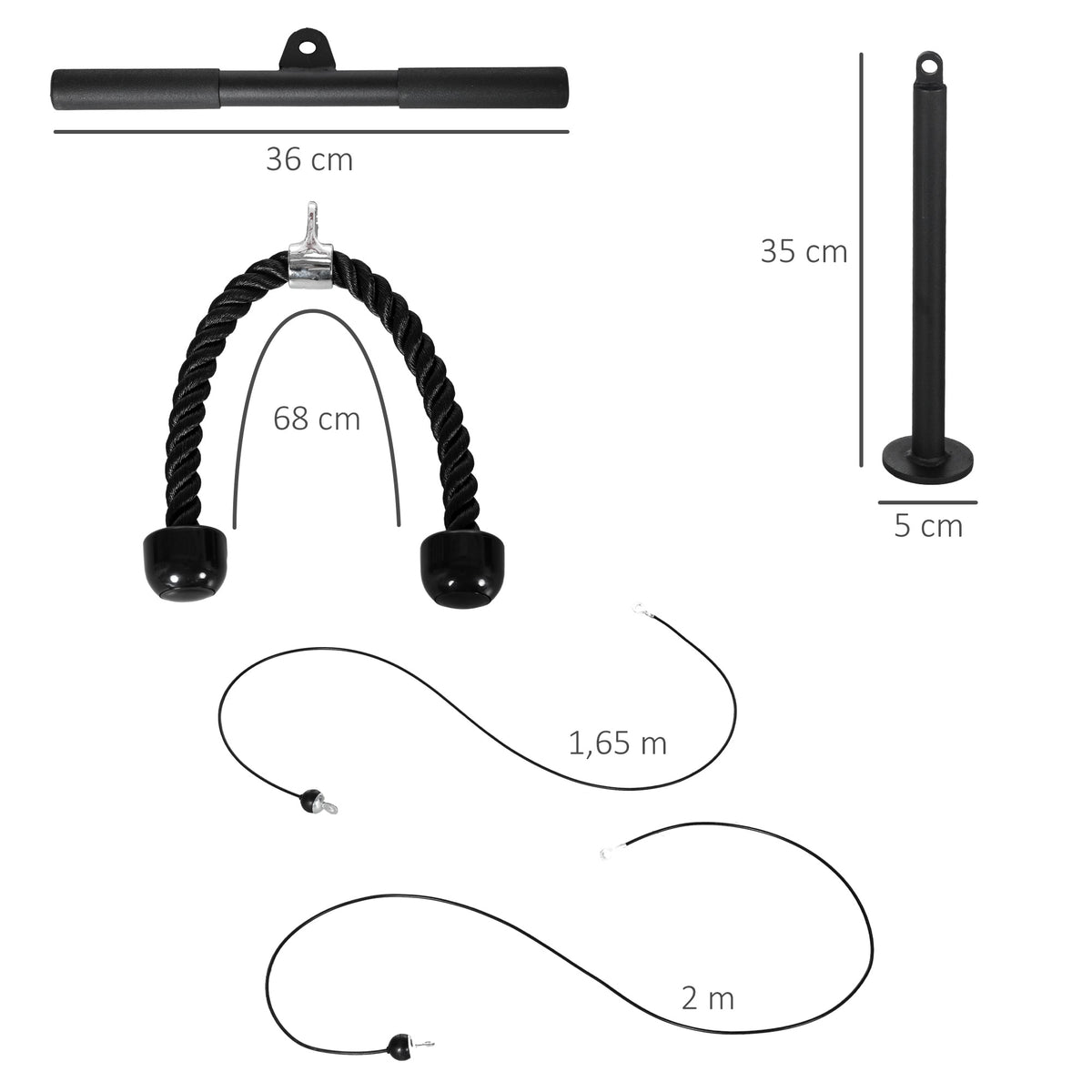 Système de poulie d'entraînement des triceps pour traction LAT biceps, triceps, épaules, dos, avant-bras-2