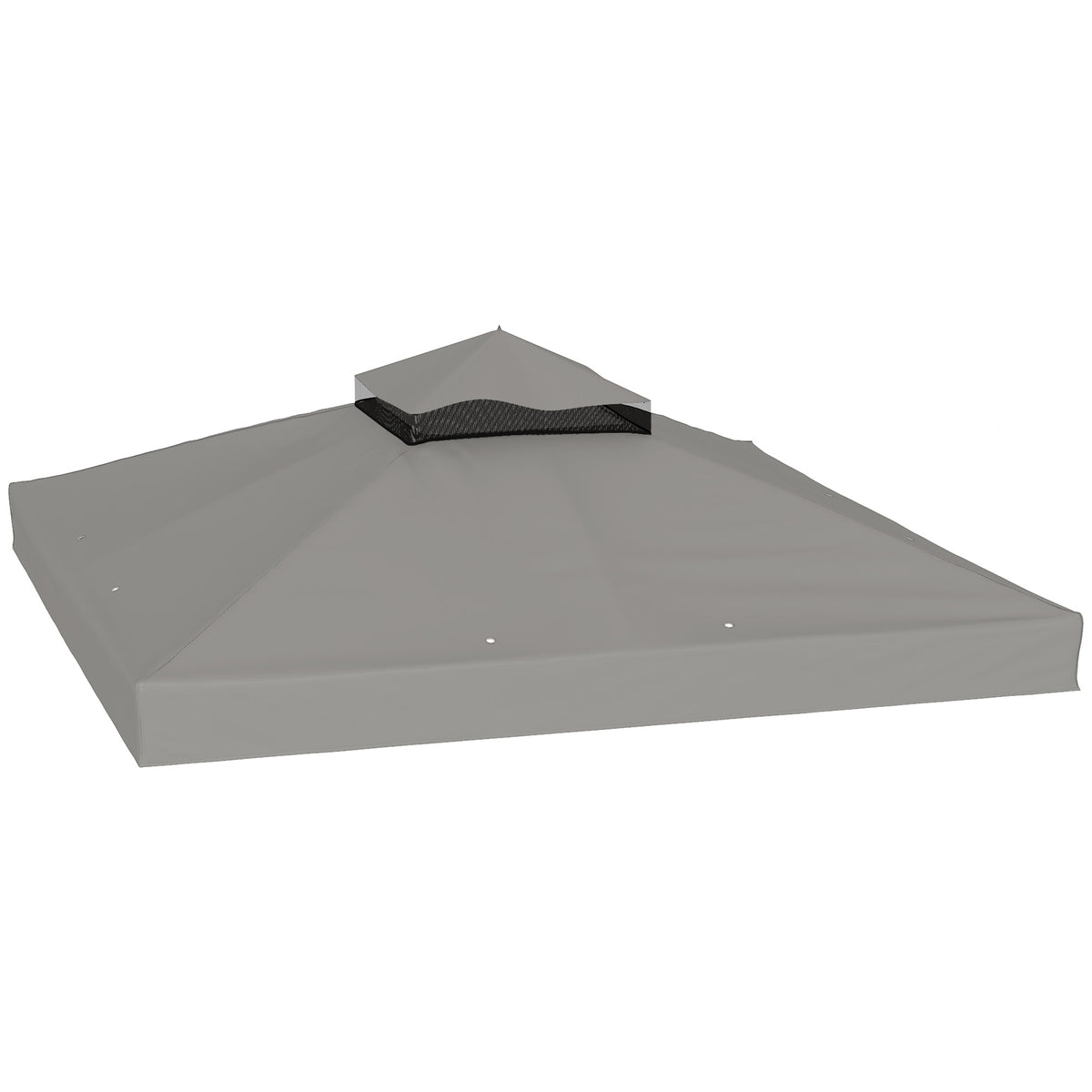 Toile pour tonnelle 3 x 3 m toile de rechange pour tonnelle à 2 niveaux protection UPF30+ trous de drainage gris-0