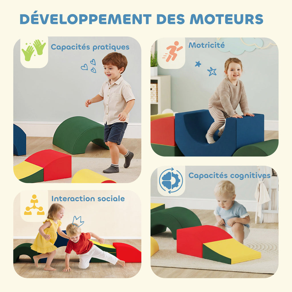 Module motricité bébé 5PCS parcours motricité bébé en mousse EVA pour enfants d'âge préscolaire, multicolore-8