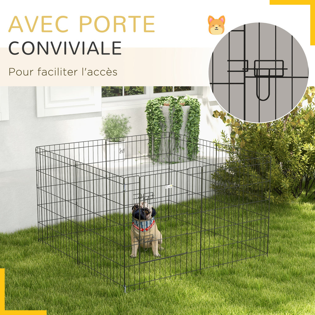 Parc enclos modulable pour chiens lapins rongeurs clôture pour petits animaux intérieur et extérieur 61 x 76 cm noir-6