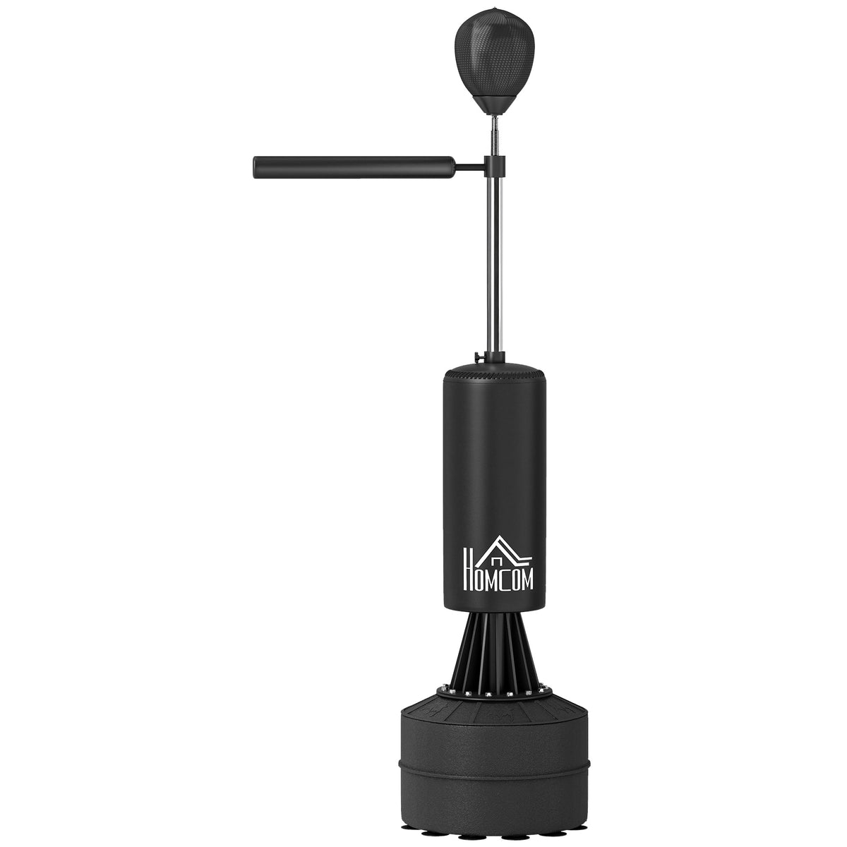 Sac de frappe boxe sur pieds punching ball brunier 3 en 1 avec ballon de vitesse bras flexible rotatif hauteur réglable-0