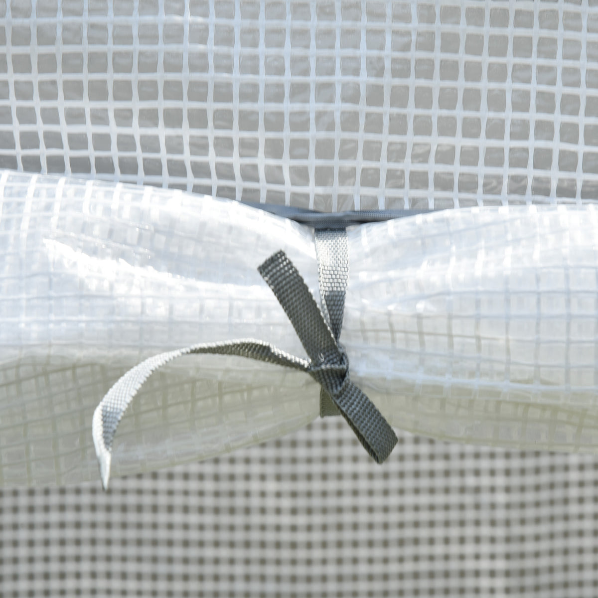 Serre de jardin, serre de balcon, bâche renforcée PE, châssis en acier, porte zippée enroulable, 100 x 50 x 150 cm blanc-7