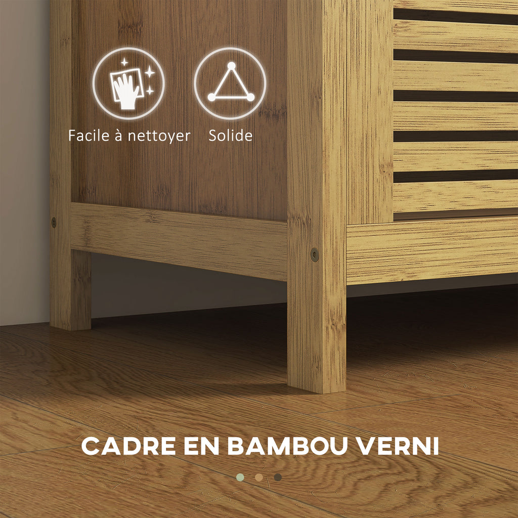 Banc de rangement avec compartiment caché sous assise pour entrée coussin et accoudoir 100 x 40 x 60 cm naturel-5