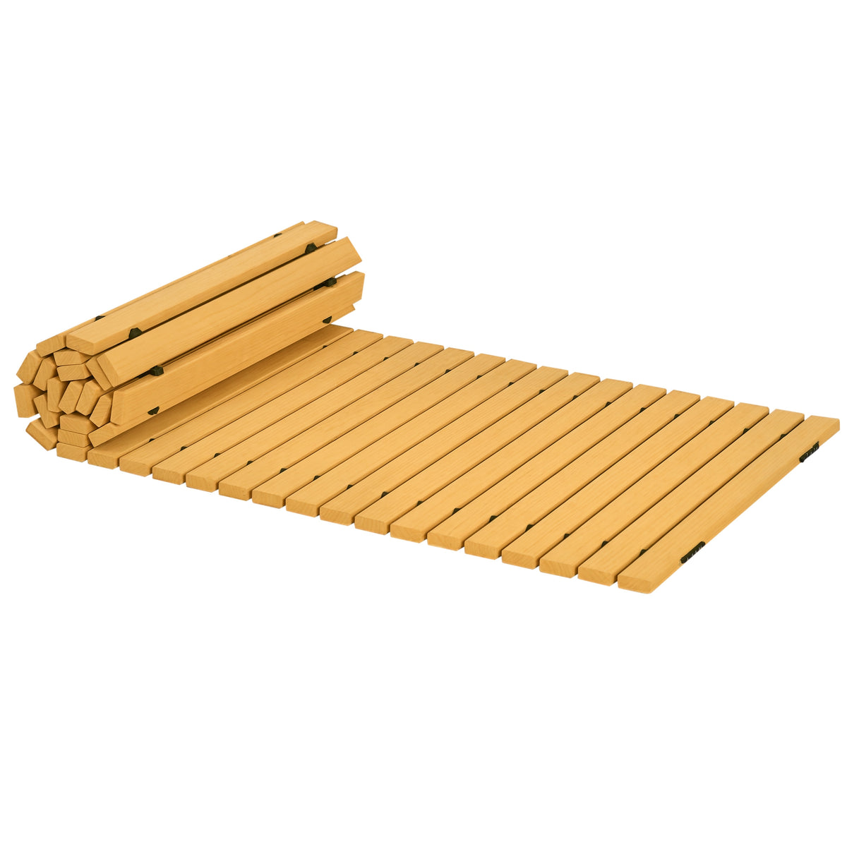 Allée chemin de jardin en lattes de bois enroulable - bois massif de pin 185 x 60 cm-0