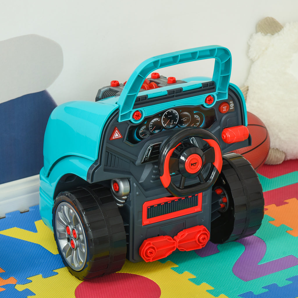 Camion mécano 2 en 1 jouet bricolage enfant jeu d'imitation mécanicien nombreux qccessoires total de 61 pièces bleu-7