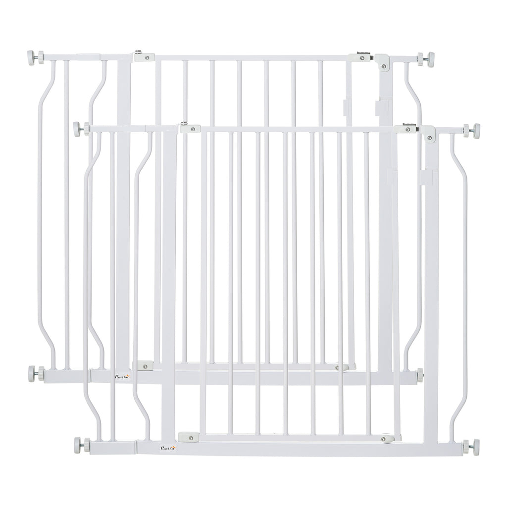 Lot de 2 barrières de sécurité pour animal longueur réglable escaliers couloirs portes sans perçage en acier ABS-0
