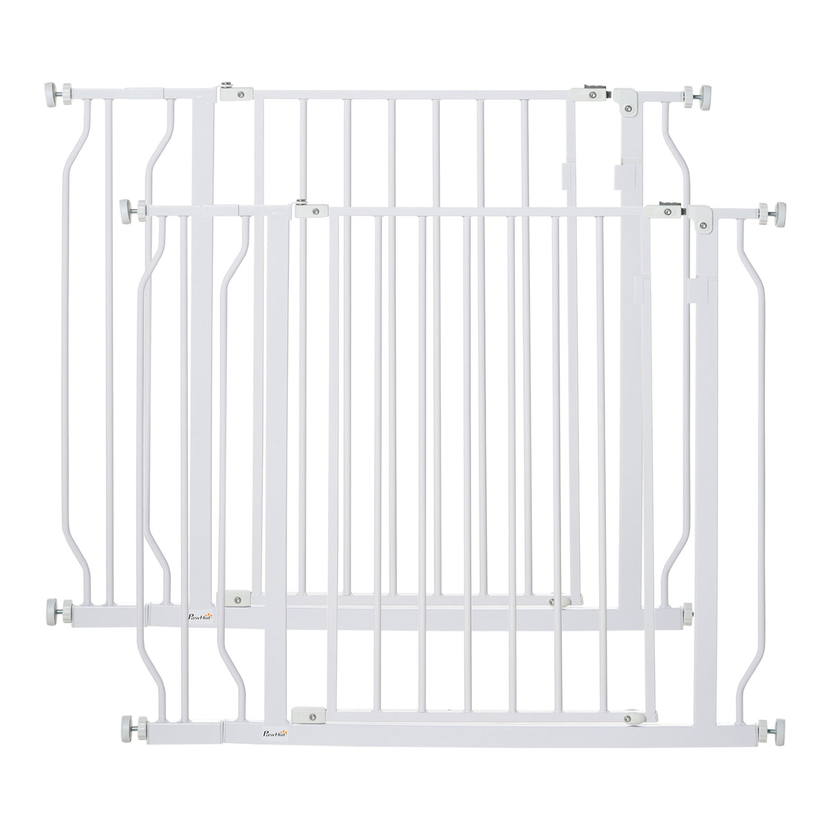Lot de 2 barrières de sécurité pour animal longueur réglable escaliers couloirs portes sans perçage en acier ABS-0