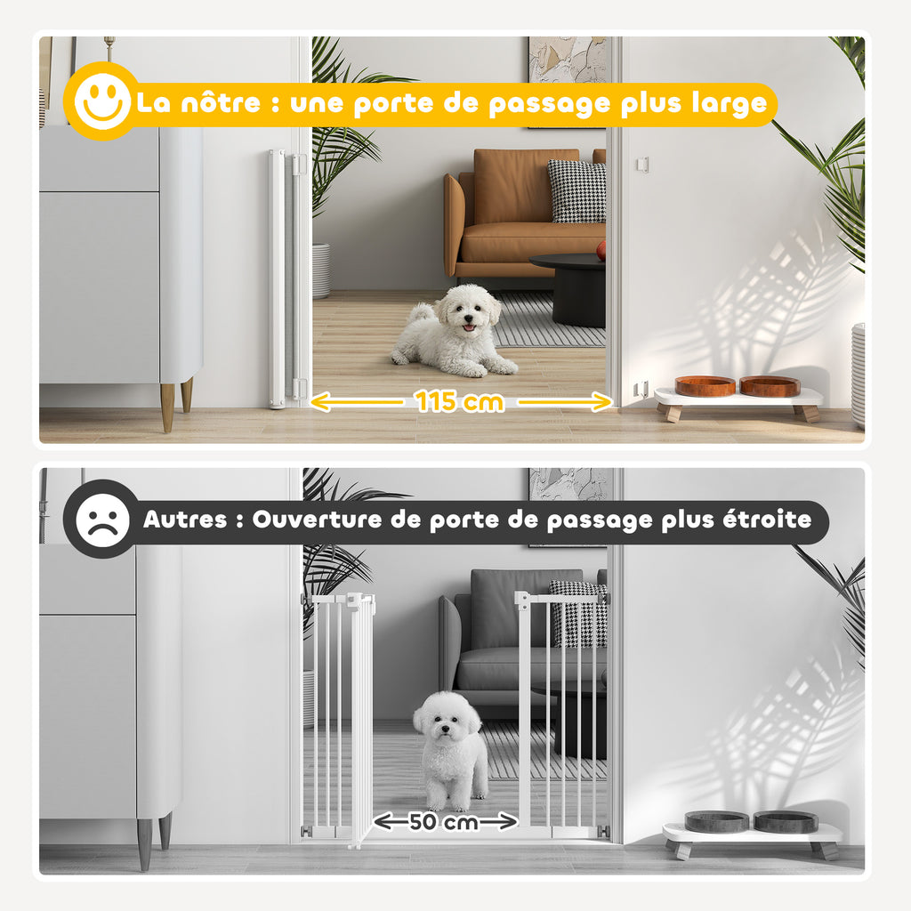 Barrière de sécurité barrière animaux rétractable automatique 1,15L x 0,83H m teslin métal gris-6
