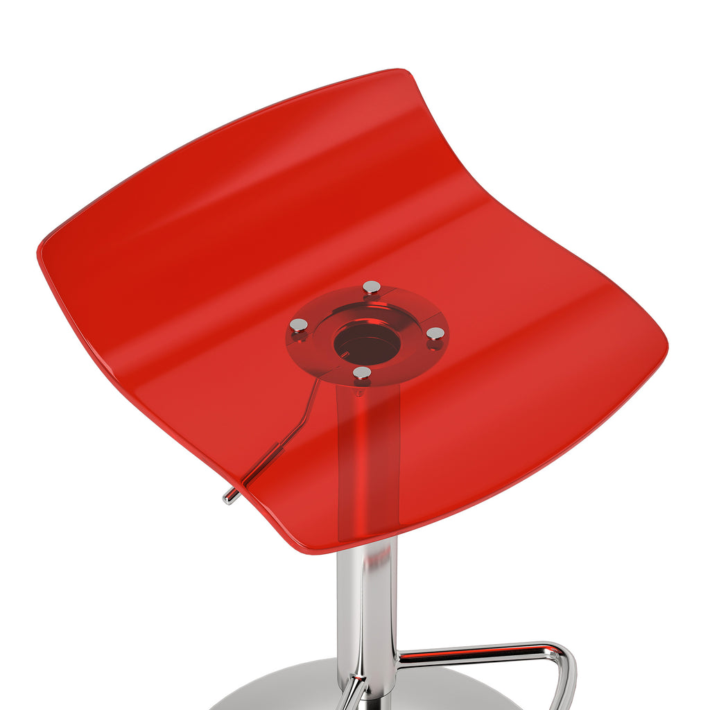 Lot de 2 tabourets de bar design contemporain pivotant 360° hauteur réglable avec repose-pieds 39x39x67-87cm rouge-9